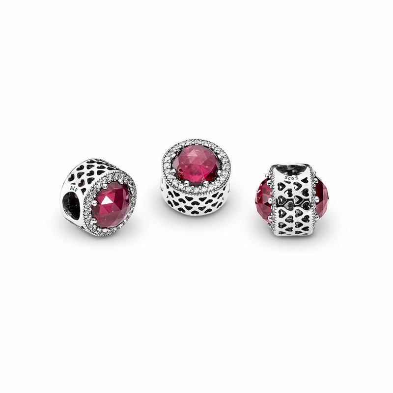 Pandora Australia Sparkling Cerise Pink Charm - Sterling Silver | JBKPAF059